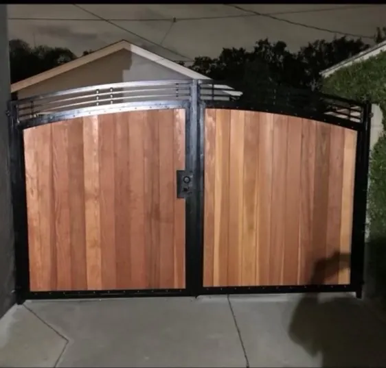 Contemporary Mixed-Metal Driveway Gates