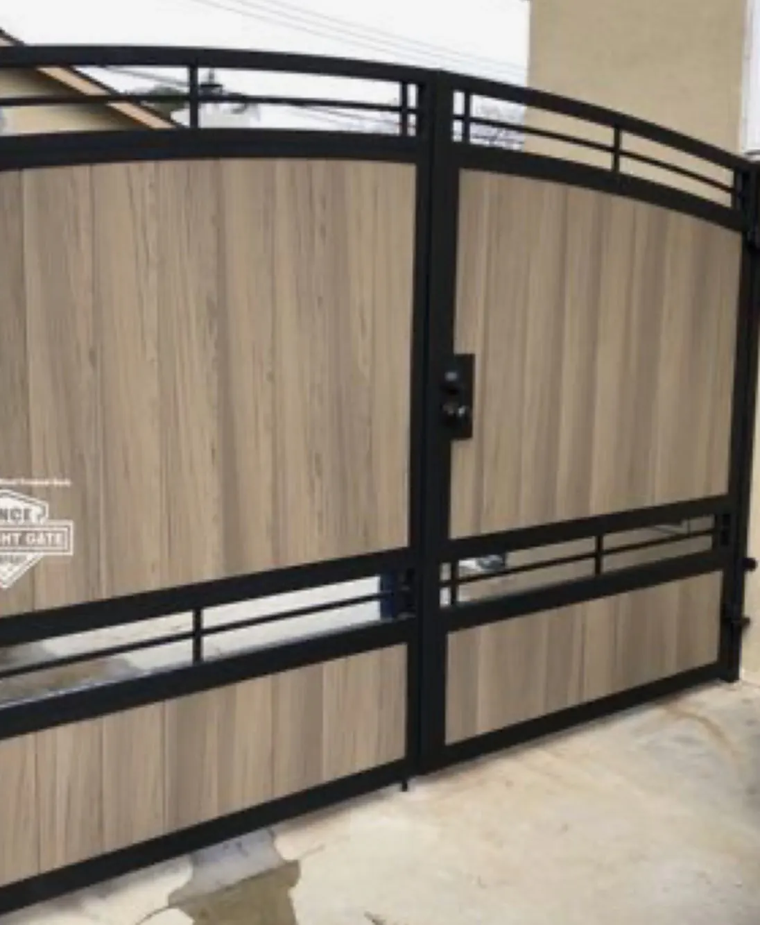 Modern Mixed-Metal Driveway Gates