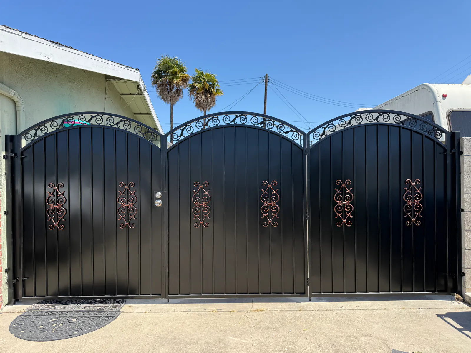 Ornate Wrought-Iron Driveway Gates
