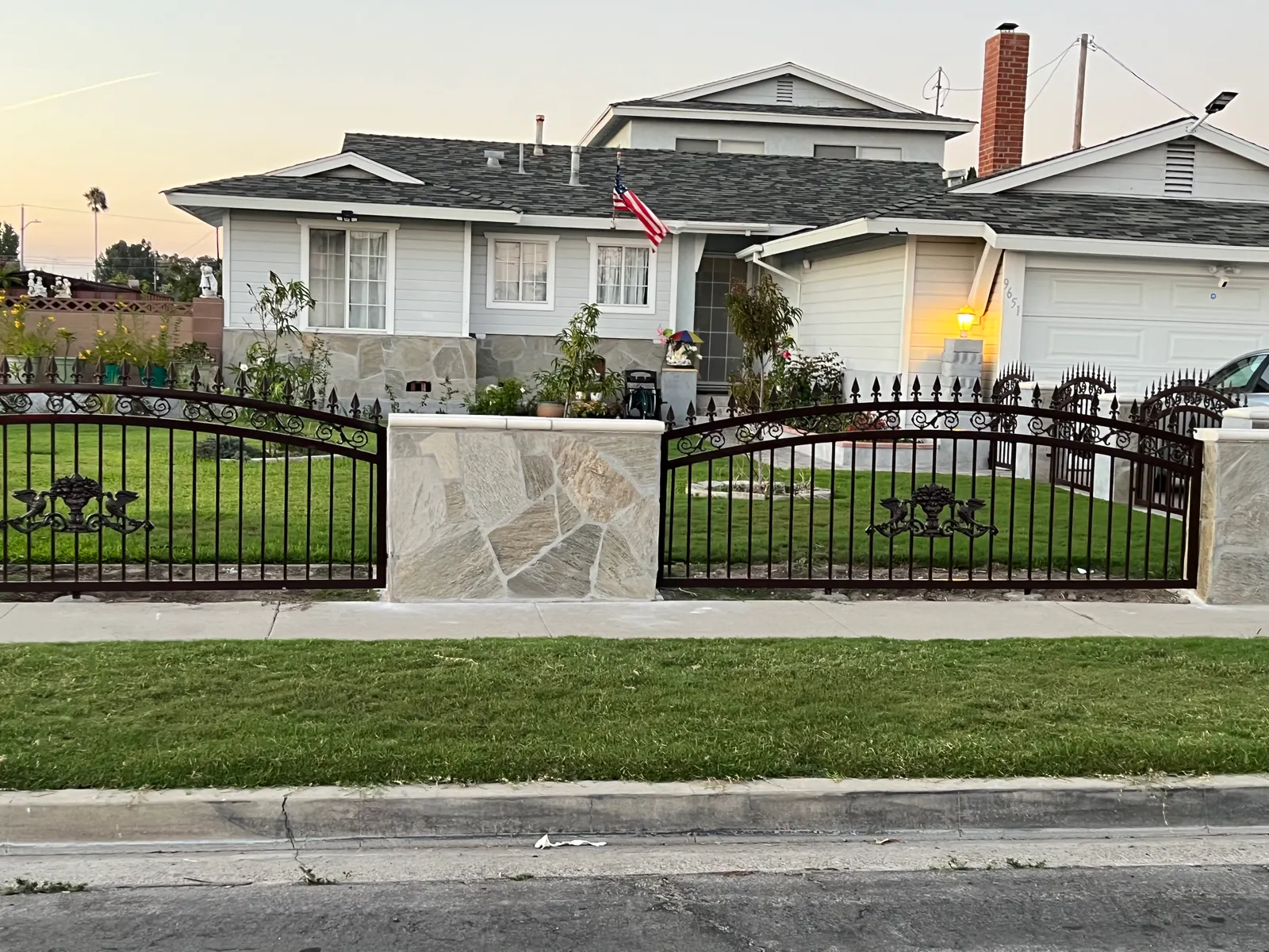 Ornate Wrought-Iron Driveway Gates