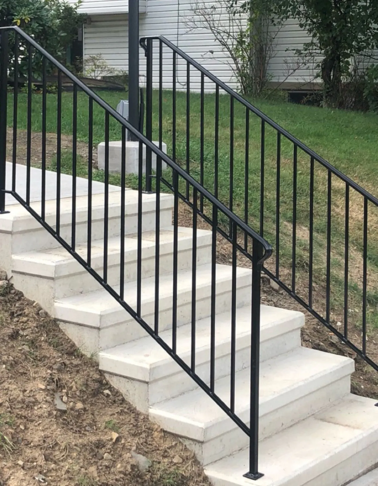 Minimalist Wrought-Iron Stair Railings